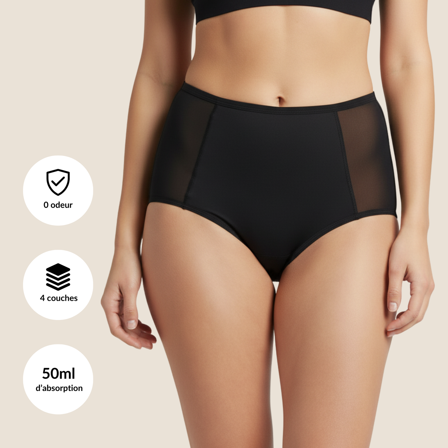Culotte absorbante anti-fuites taille haute - Isis