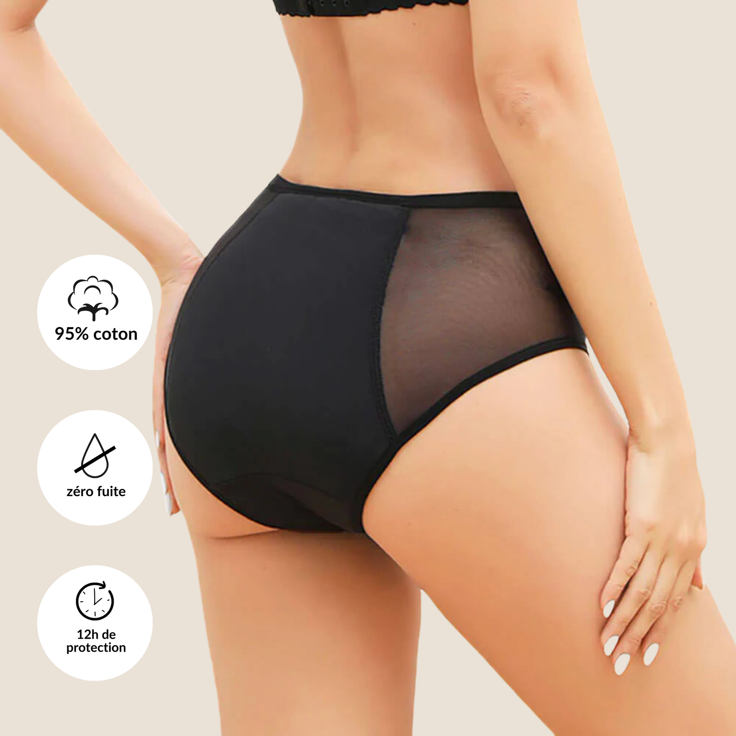 Culotte absorbante anti-fuites taille haute - Isis